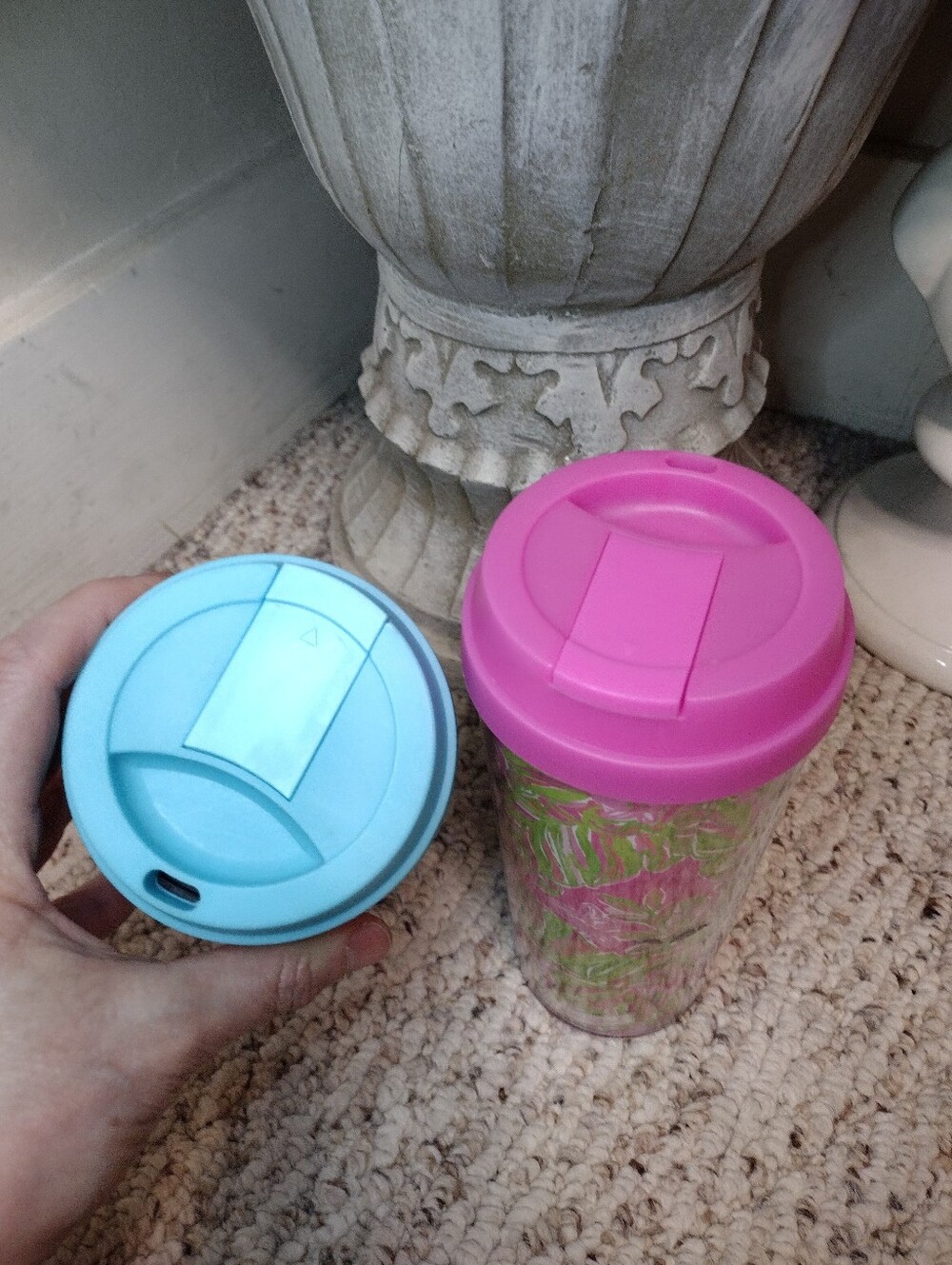 Lilly Pulitzer Floral Travel Tumbler Duo - Pink & Blue Lids - Picture 3 of 6